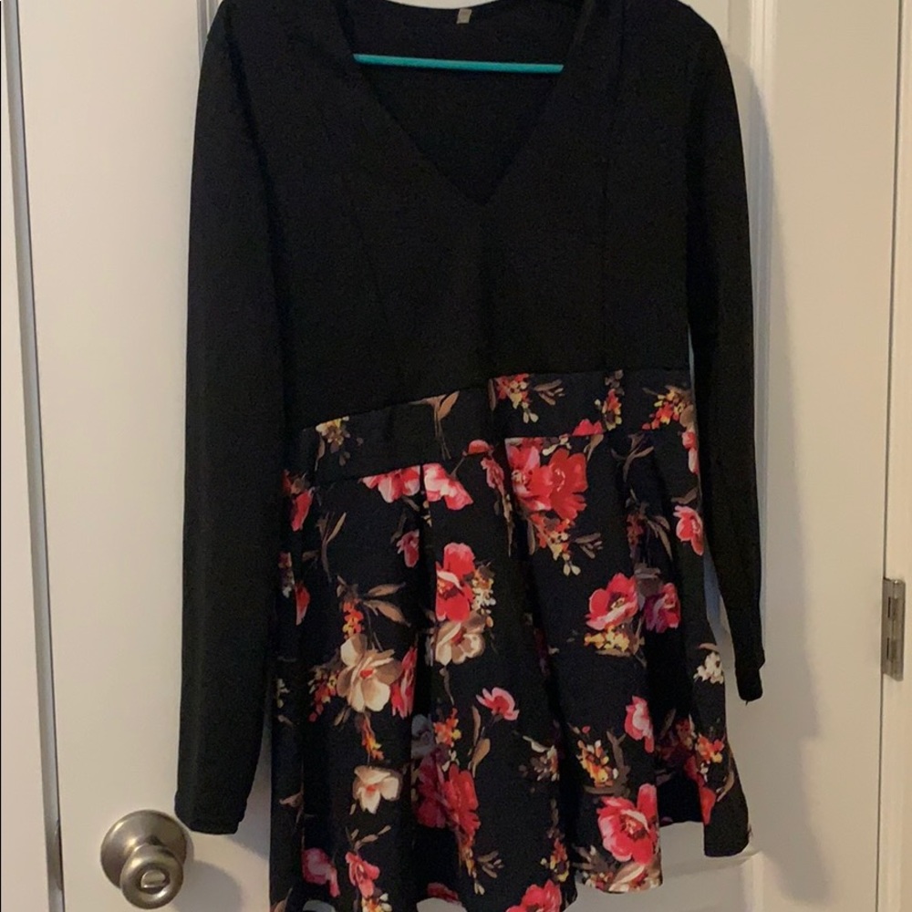 Floral/black dress